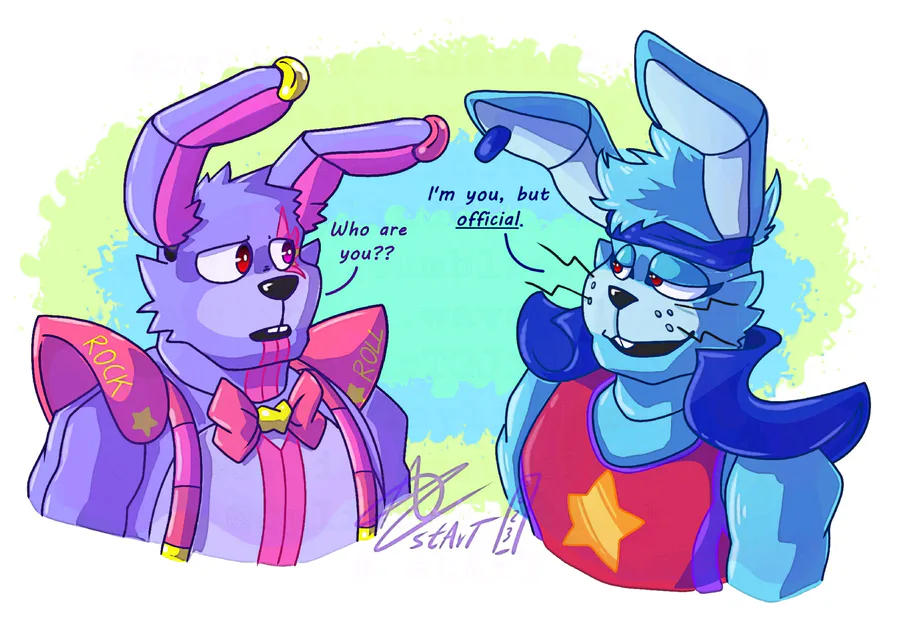 Some fanart! (Lolbit and glamrock Bonnie) : r/fivenightsatfreddys