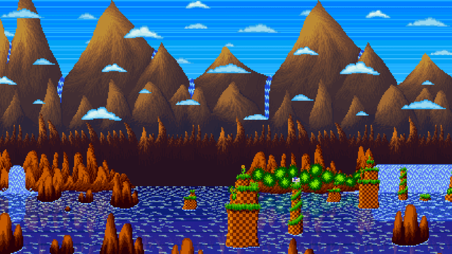 green hill in simple sonic worlds by chucknick - Game Jolt