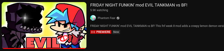 PhantomFear on X: FRIDAY NIGHT FUNKIN' mod EVIL TANKMAN vs BF