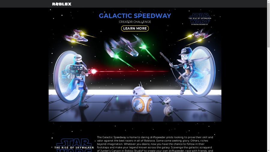 Star Wars & Roblox Galactic Speedway Creator Challenge