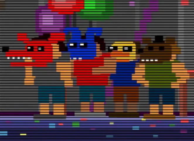 A sighting of the Purple Guy in a mini game from Five Nights at Freddy's 4.  #FNAF4