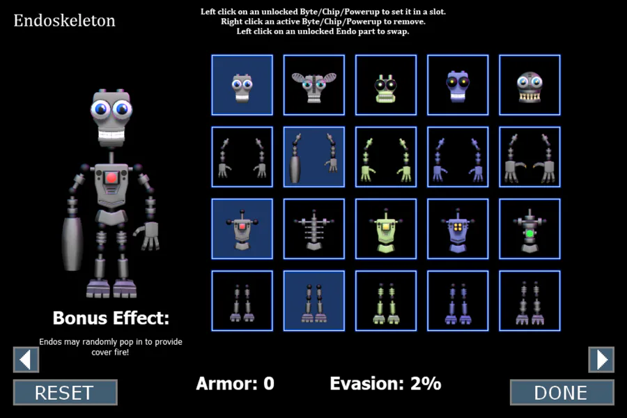 Create a Fnaf World: Redacted trophies based on from easy to