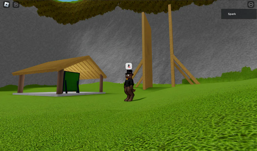 Screenshot of a roblox forest survival game