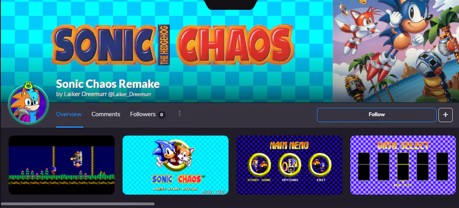 THE GAME PAGE IS NOW AVAILABLE TO FOLLOW ME ON 30/10/2023 THE GAME - Sonic  Chaos Remake by Laiker_2003