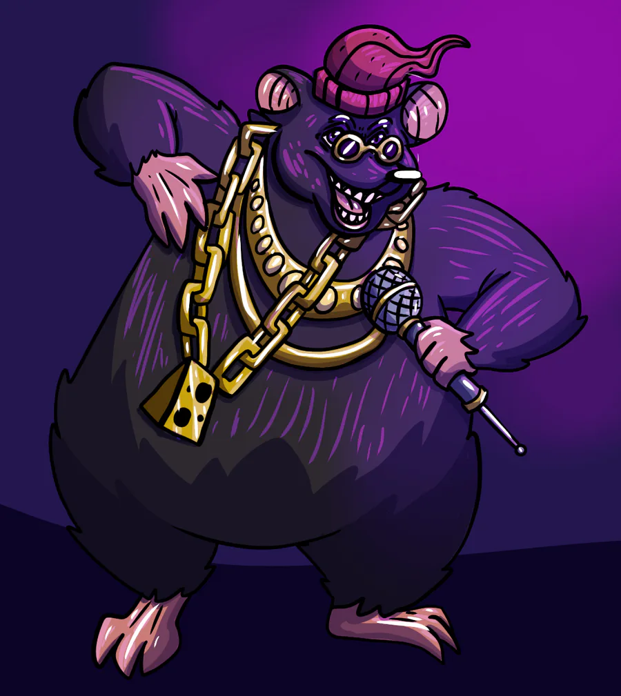 Made fanart of Biggie Cheese from the movie Barnyard in 2023