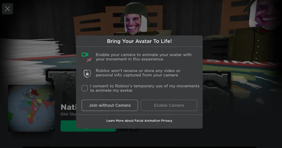How to Enable Facial Animations Using Your Camera on Roblox