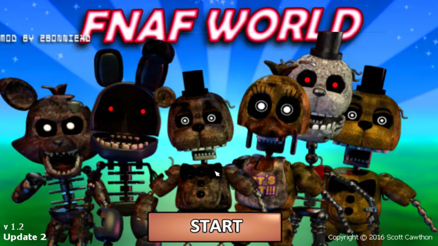 FNaF 9 Security Breach Animatronics for FNaF World (Mod) by