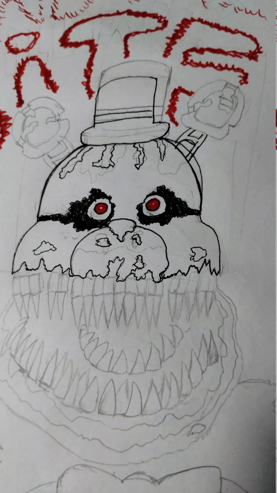 How to draw Nightmare Fredbear (FNaF 4) 