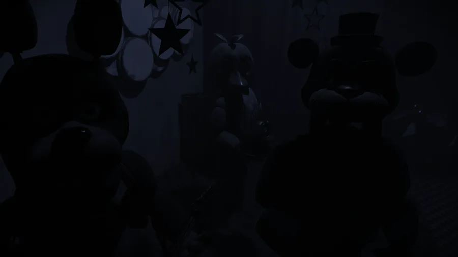 Redrew the FNAF world update 2 render with all of the characters