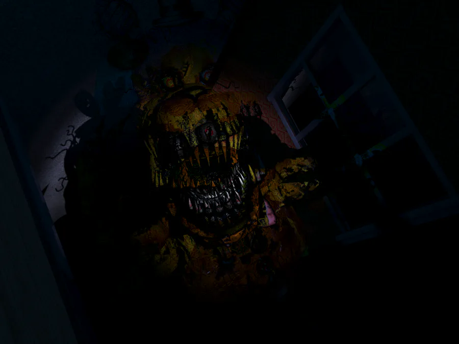 Five Nights at Freddys 4 - Nightmare Fredbear - Pixel art Duvet