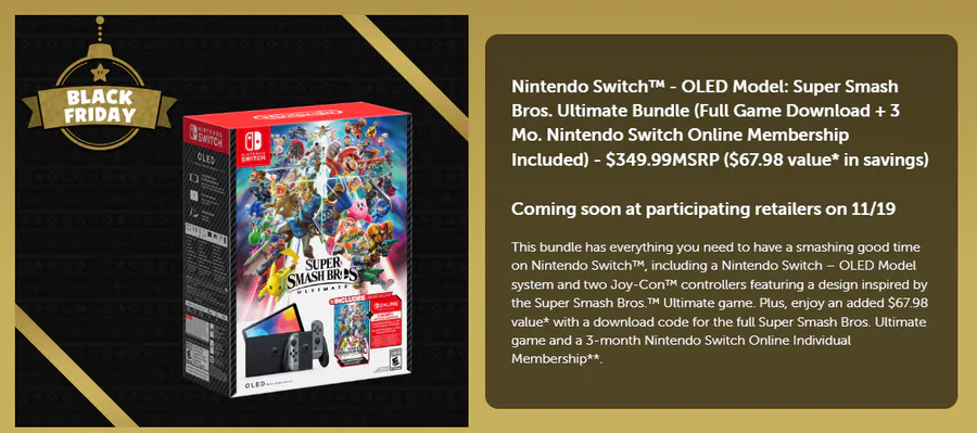 Super Smash Bros. Ultimate Bundle (Full Game Download + 3 Mo