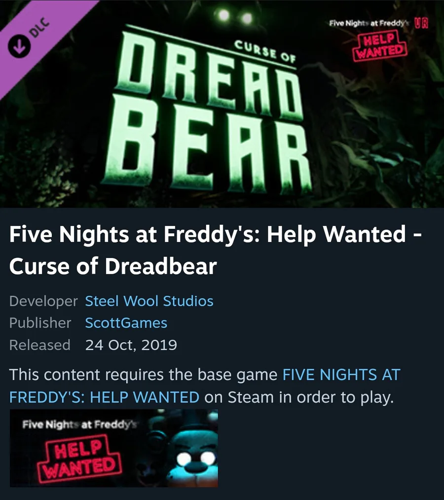 Five Nights at Freddy's: Help Wanted - Curse of Dreadbear on Steam