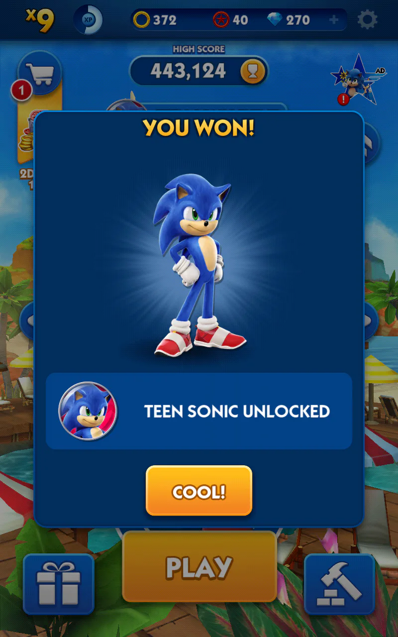 Teen Sonic in Sonic 1 (Sonic Movie) 