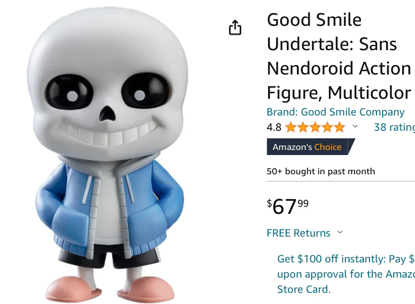 Good Smile Undertale: Sans Nendoroid Action Figure, Multicolor