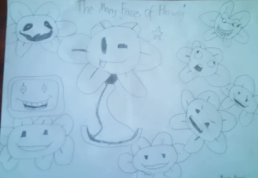 Remade some Flowey art I drew a few years ago : r/Undertale