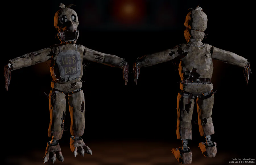 Withered Chica by Scanline3D on Newgrounds