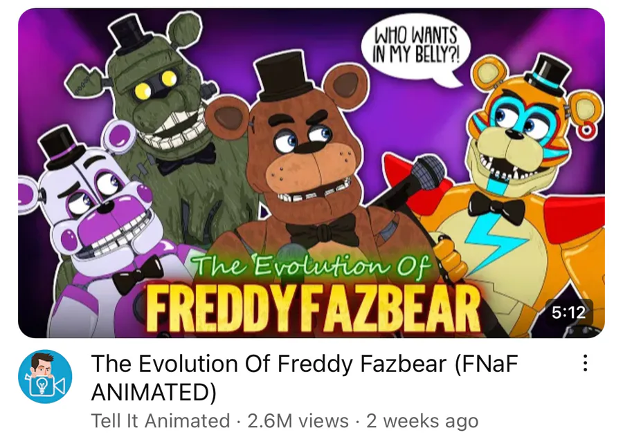 The Evolution Of Freddy Fazbear (FNaF ANIMATED) 