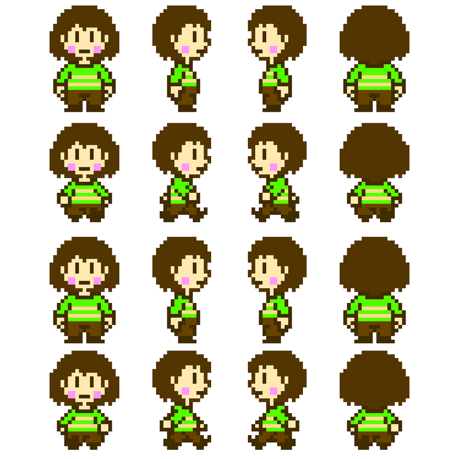 chara sprites for my game - AU!Underswap by AUnoobX