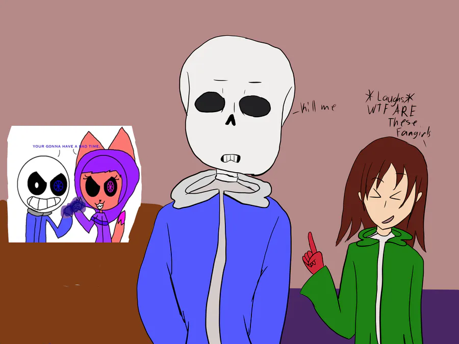 Sans and Flowey react to Undertale fanart 