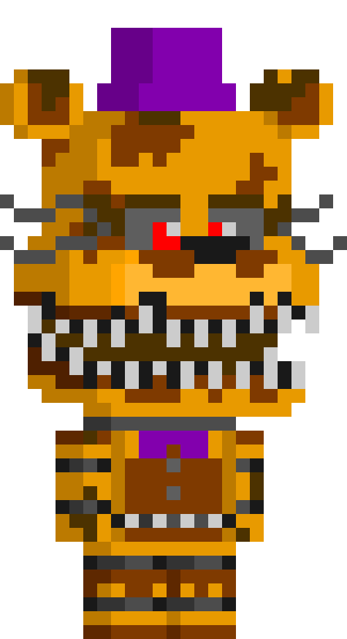 Five Nights at Freddys 4 - Nightmare Fredbear - Pixel art Art