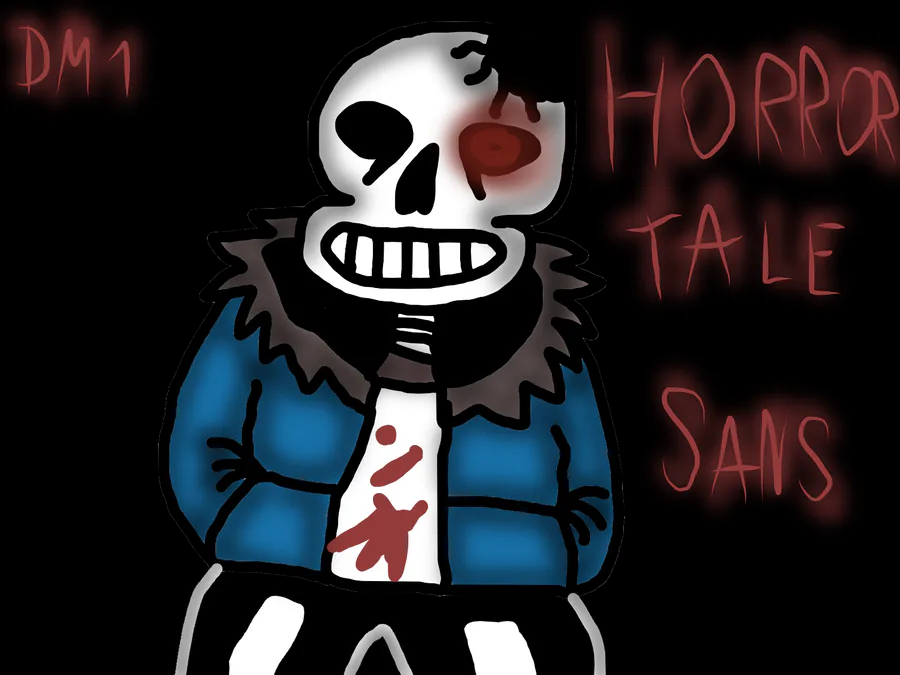 Sans fanart. It's scary but cool  Horrortale, Undertale, Horror sans