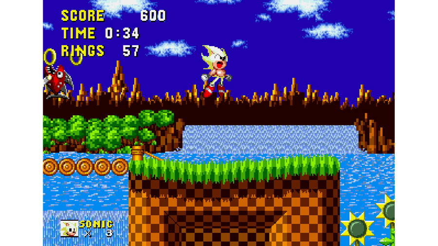 Super Sonic and Hyper Sonic in Sonic 1 - Fun Online Game - Games HAHA
