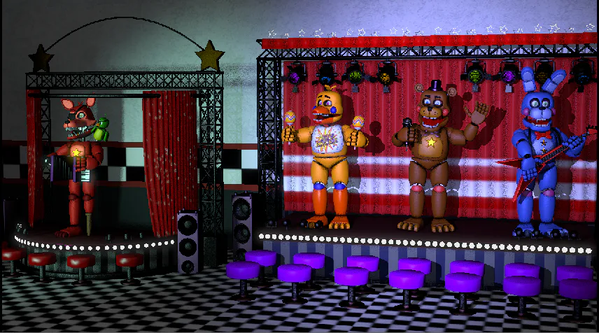 All Of The Animatronics from FNAF 2 and behind😁❤