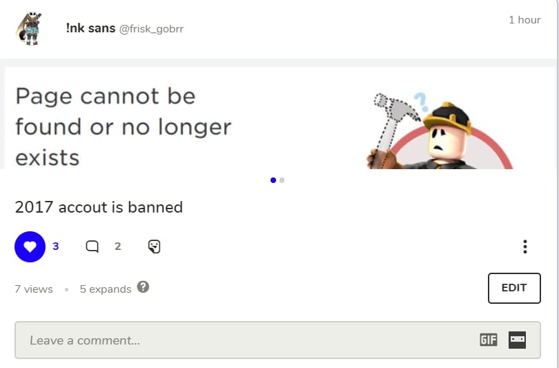 New Posts In Random Roblox Community On Game Jolt - page cannot be found or no longer exists roblox