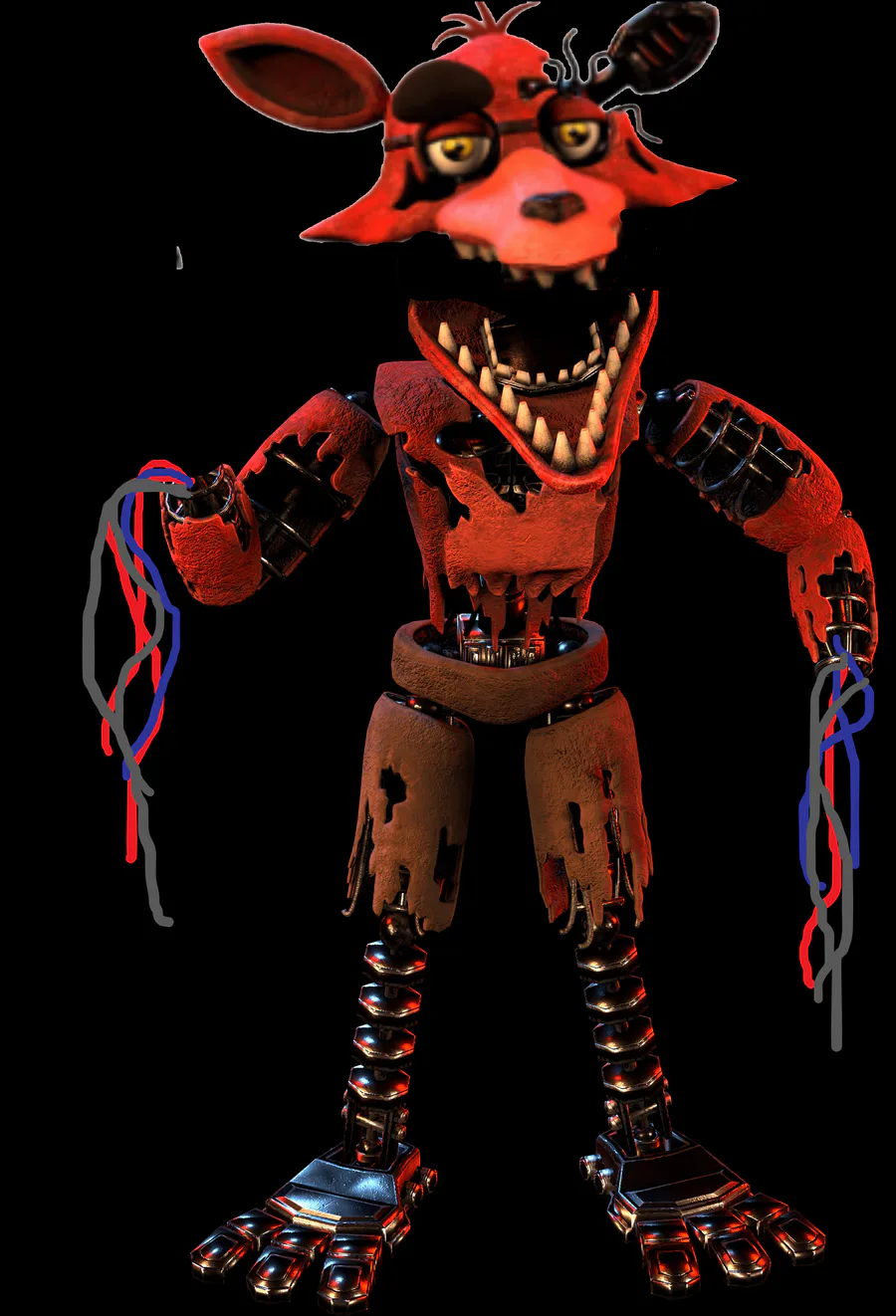 Withered Foxy in style of Chica! Swapped W Foxy! (FNaF 2 Mods) 