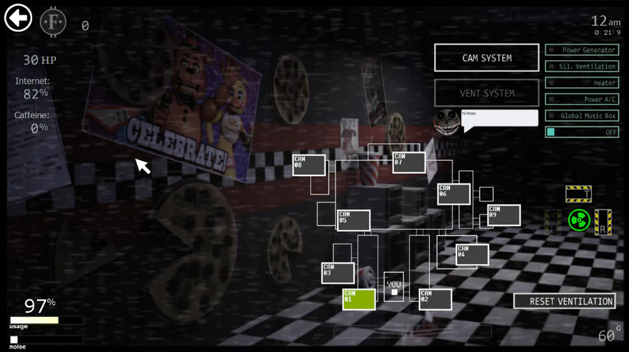 ultamate custom night 2 Diagram