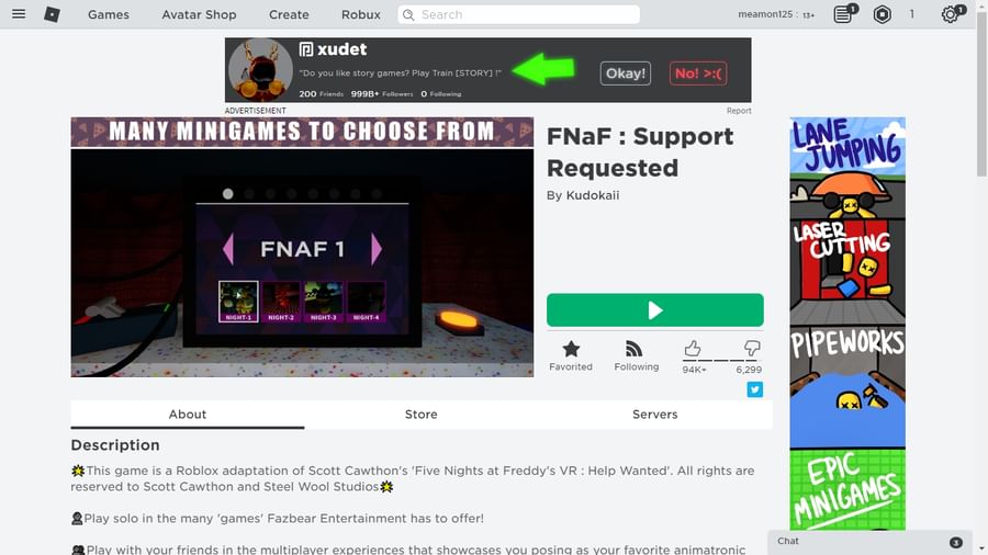 New Posts In Creations Roblox Community On Game Jolt - fnaf vr help wanted roblox