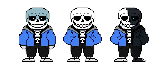 Sans undertale battle sprite remade pixel art