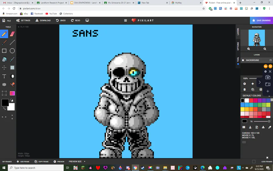 Pixel art sans look up