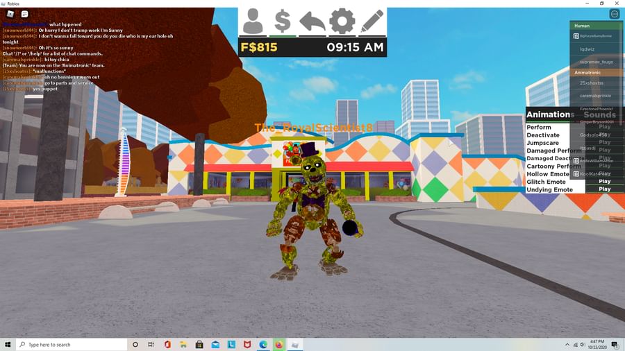 New Posts In Creations Roblox Community On Game Jolt - fnaf animatronics roblox