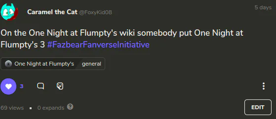 One Night at Flumpty's 3, The Fazbear Fanverse Wiki