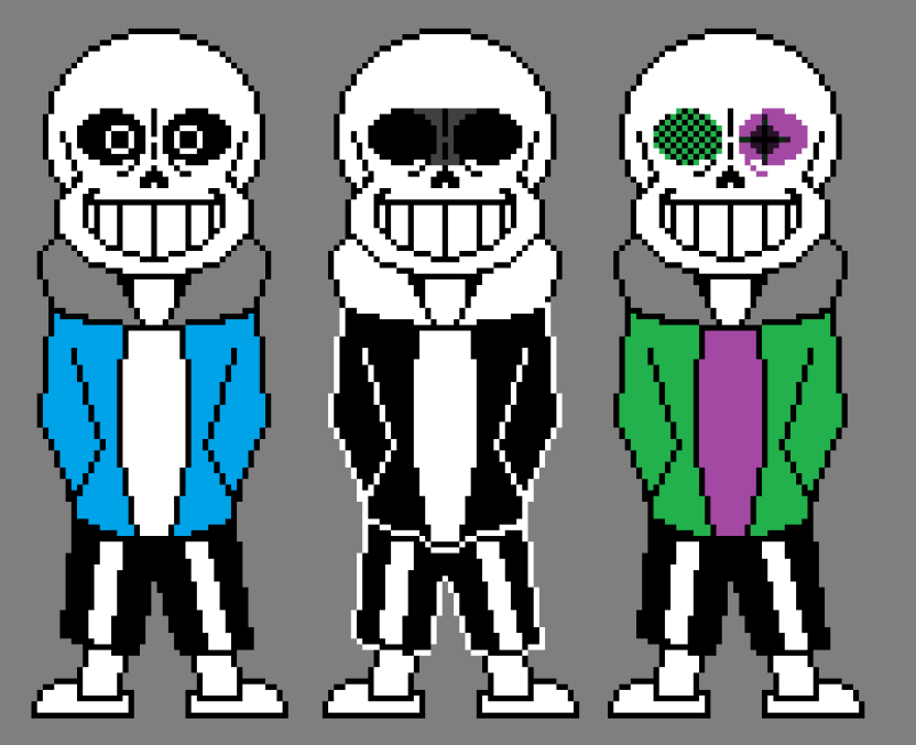 Dust sans colored battle sprite pixel art