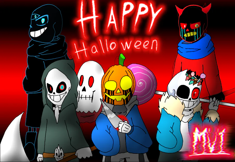 happy spooky month, y/n x the bad guys #sans #horrorsans #dustsans