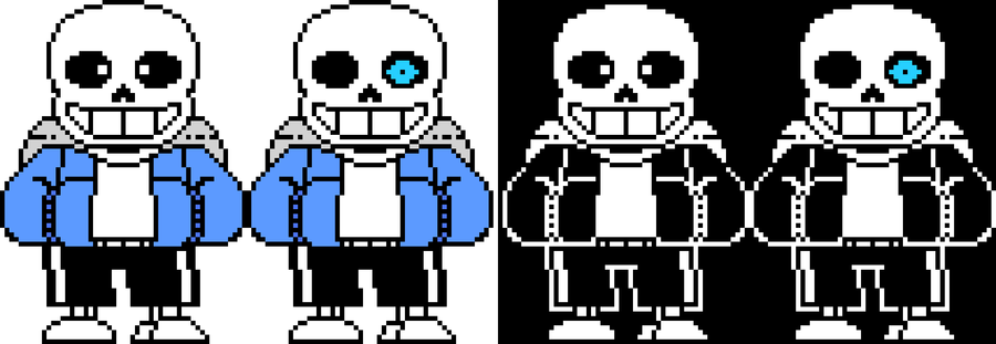 My sans battle sprite base pixel art