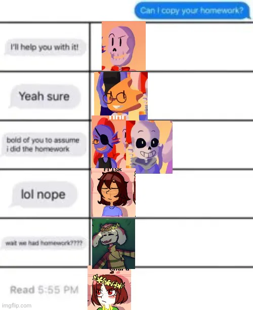 Undertale characters 2 Diagram