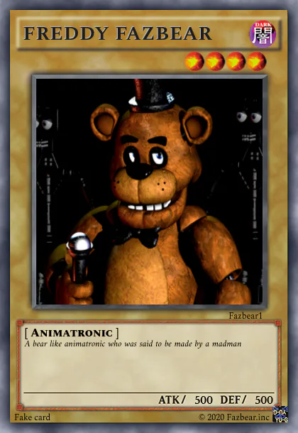 fnaf yugioh cards fnaf