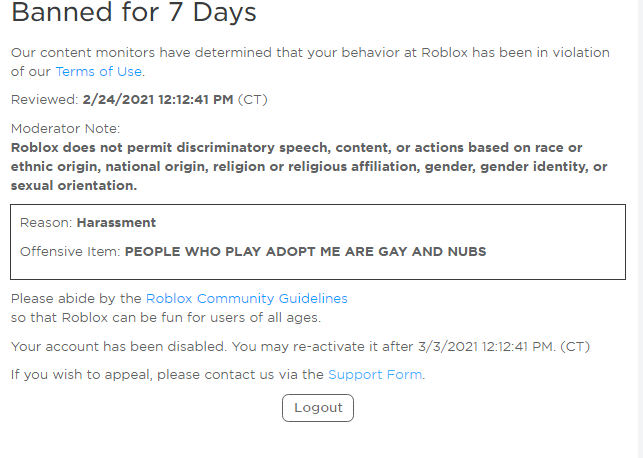 Xxghostslthrxx On Game Jolt I Was Trying To Stop This Guy From Being A Mean Guy But He Framed M - how to reactivate your roblox account after being banned for 7 days