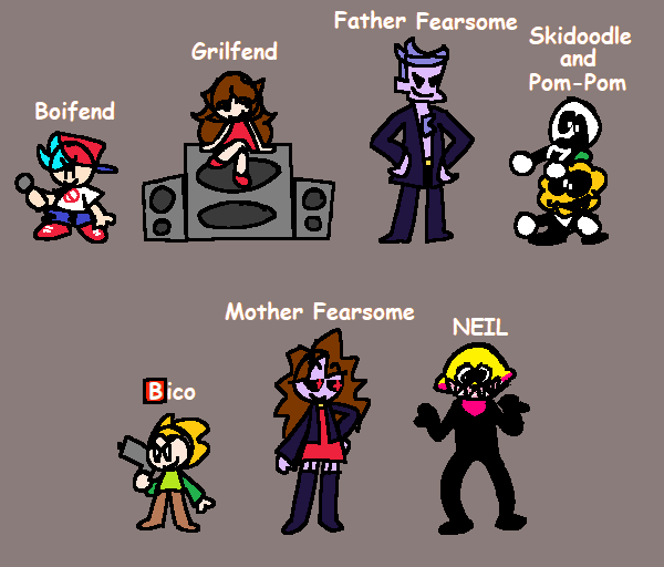 Yo Buddy Giga Puddin On Game Jolt These Are The Official Names Of The Fnf But Bad Characters I Think