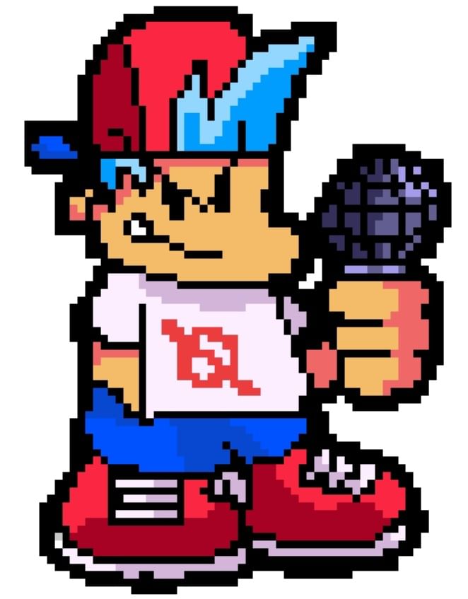 ness sprite peace sign