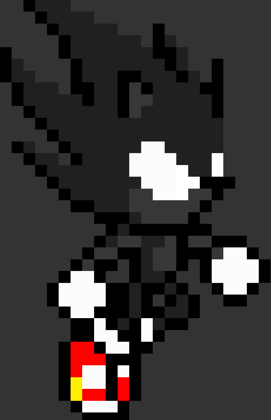 Dark sonic pixel art