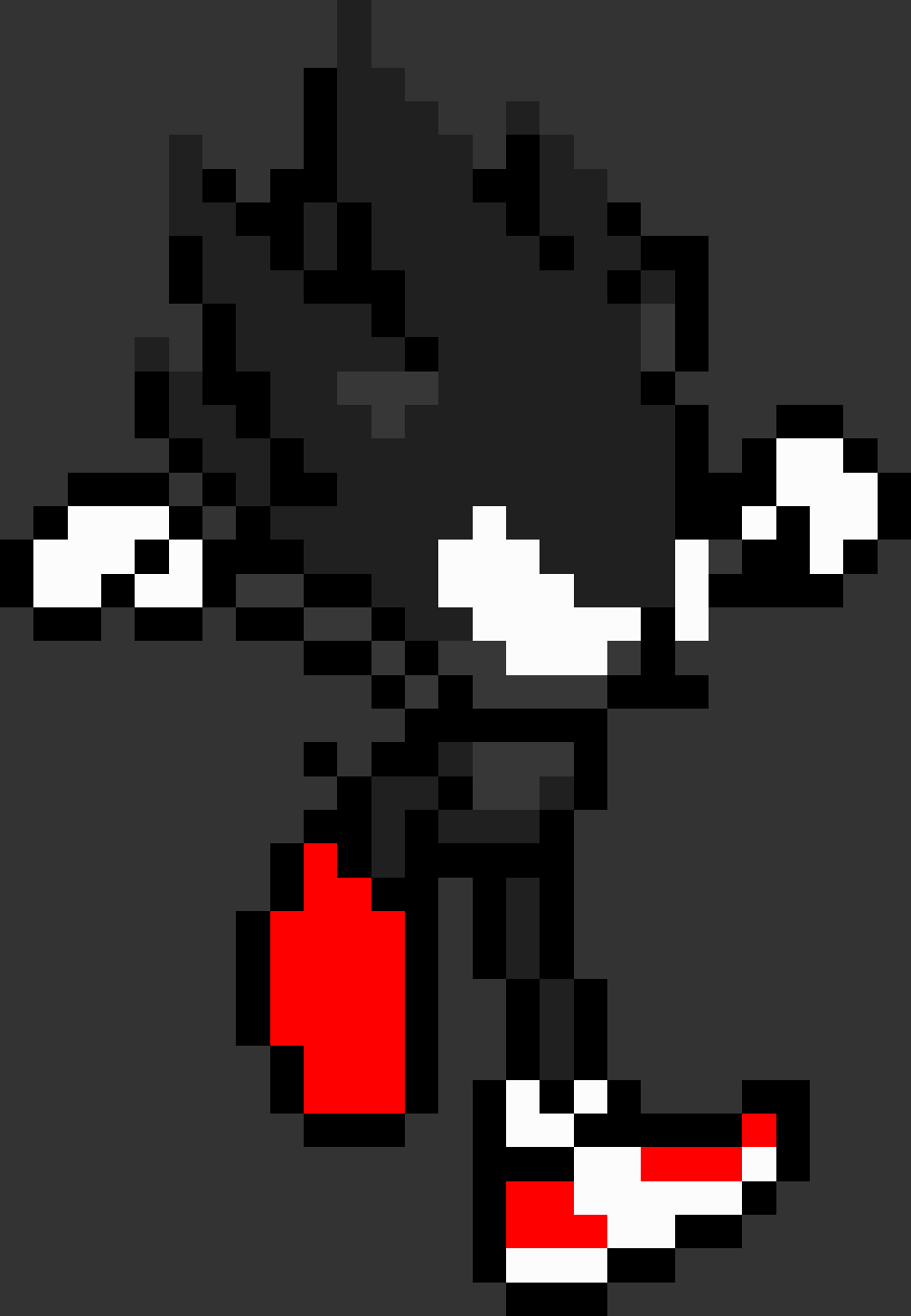 Dark sonic pixel art