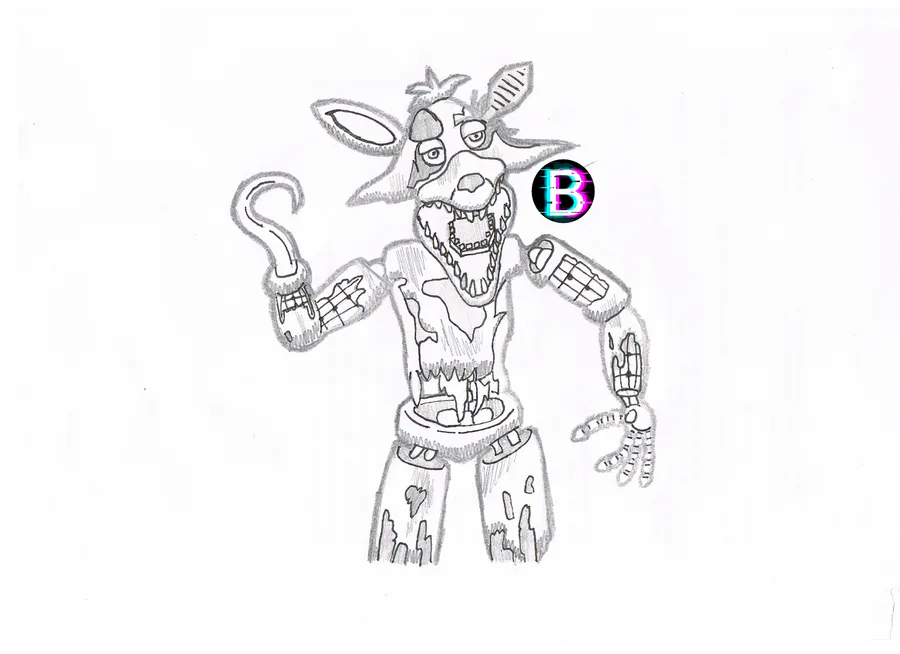 DarkTaurus on Game Jolt: [Fanart] Withered Foxy from FNAF Rewritten: '87  illustrated edition