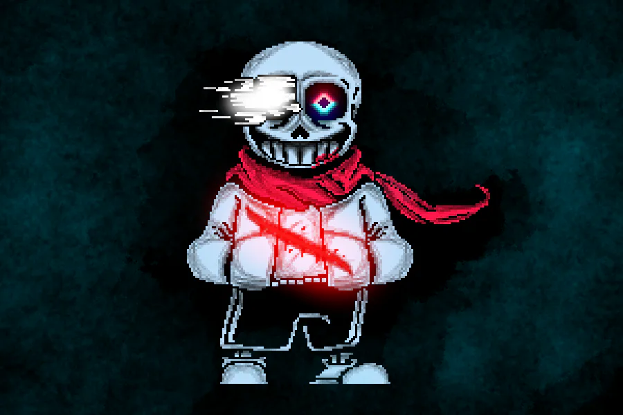 Sans undertale sans aftertale pixel art