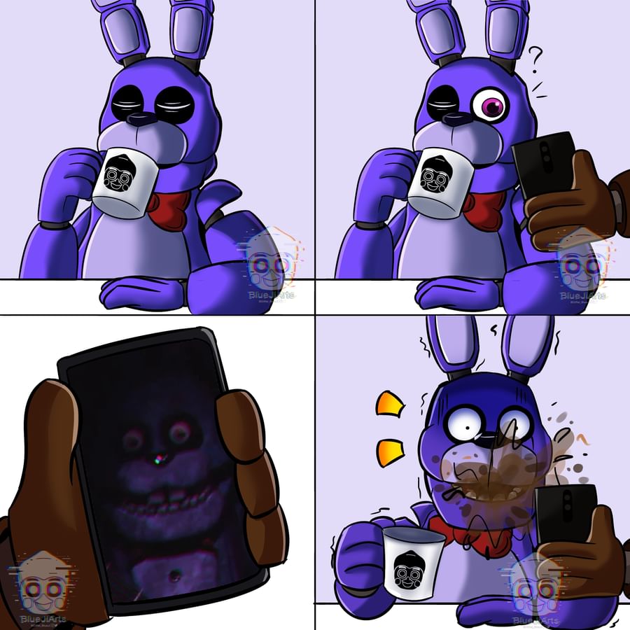 Bonnie reacting to FNAF Plus Bonnie You can use this meme template... 