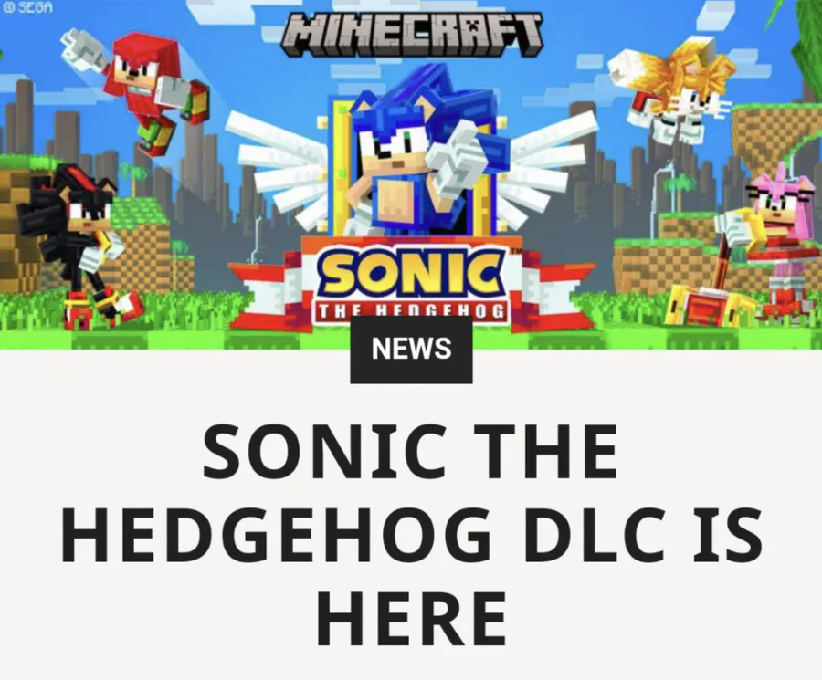 Minecraft Sonic DLC All Characters in Sonic Minecraft 