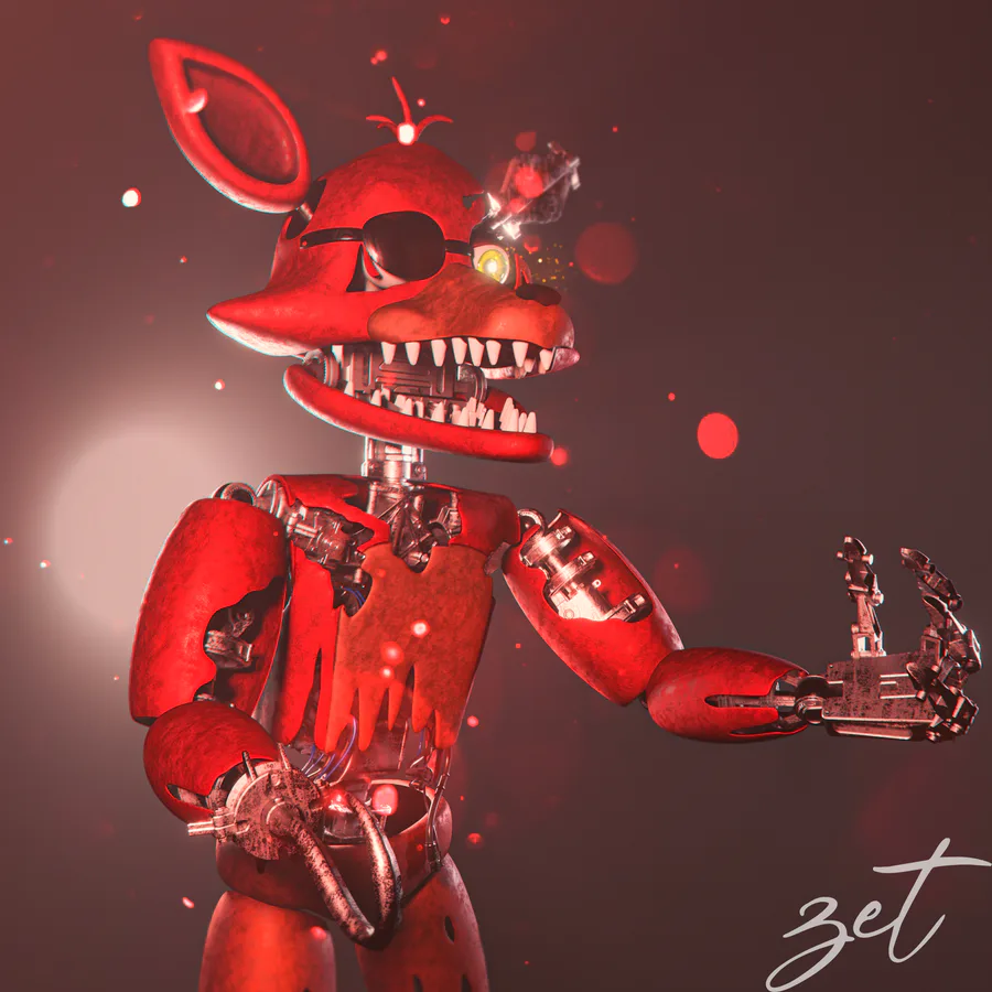 DarkTaurus on Game Jolt: [Fanart] Withered Foxy from FNAF Rewritten: '87  illustrated edition